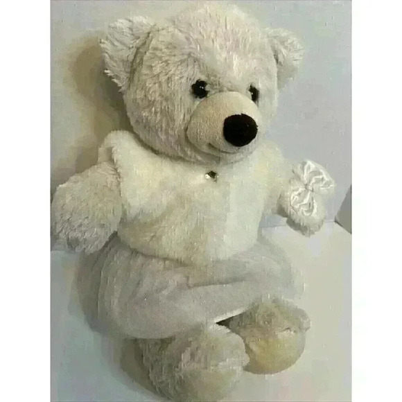 Build A Bear 15" Plush White Cream Original‎ Classic Bear Stuffed Animal Dressed - Picture 2 of 8